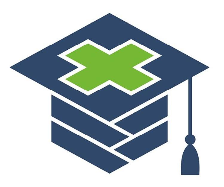 Nursing graduation cap icon