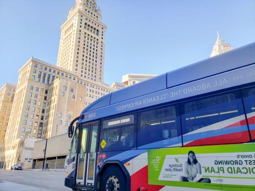 RTA bus in downtown Cleveland